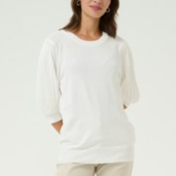 Kaffe Sweaters - NWT KAFFE Elegant Cream  Puff  short Sleeve Sweater size small